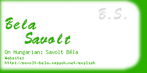 bela savolt business card