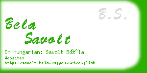 bela savolt business card
